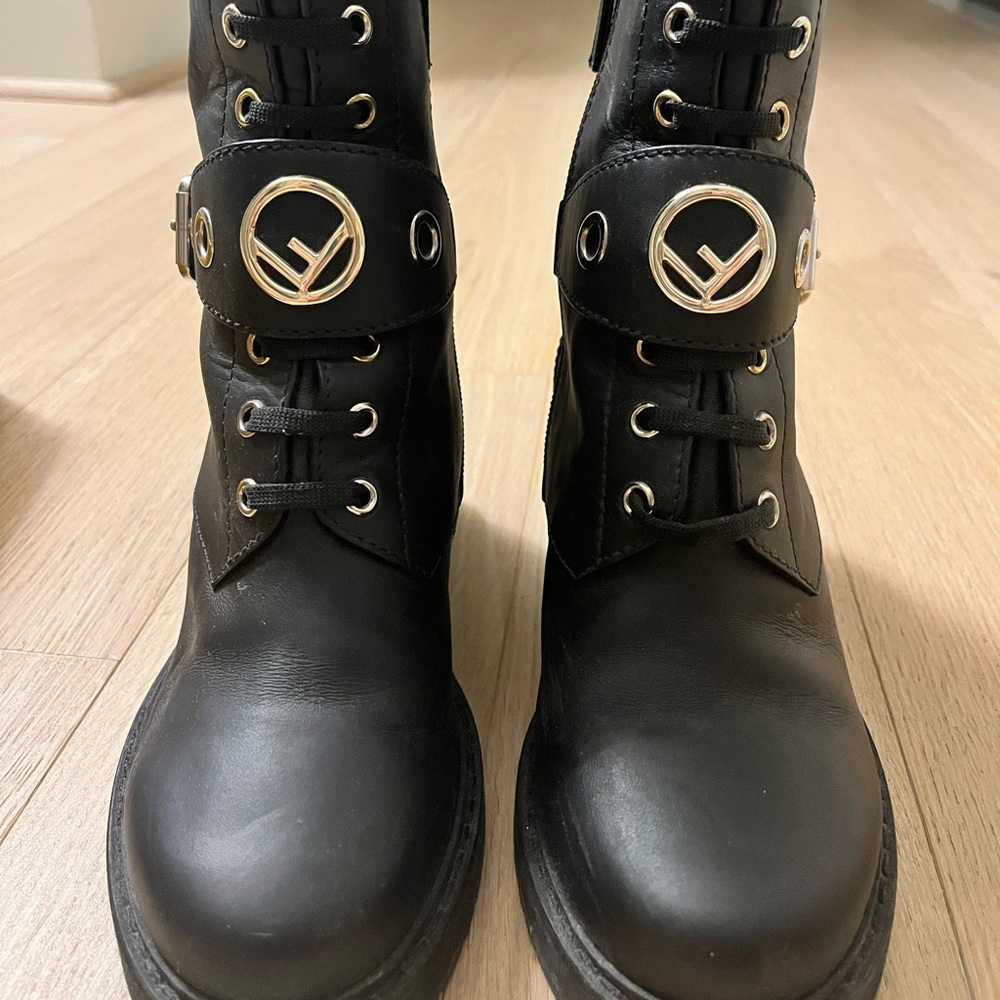 Fendi calfskin combat boots